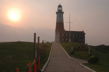 lighthouse at sunriseの写真素材