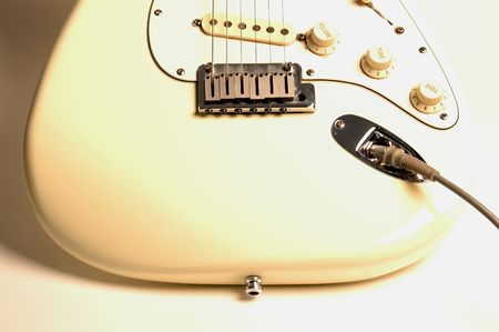 detail of an electric guitar shot for high key lookの写真素材