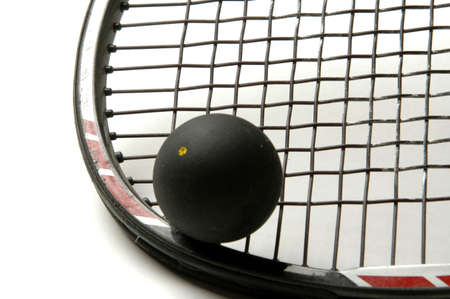 squash racquet and ballの写真素材
