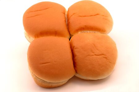 four fresh burger buns