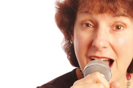 singing copy space on white background 598の写真素材
