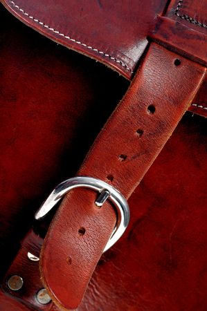 details of hand made quality leather bagの写真素材