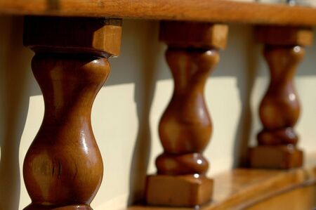 hand made boat railingの写真素材