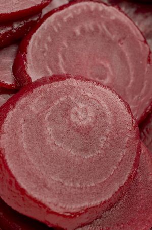 macro view sliced beets healthful vegetables rootsの写真素材
