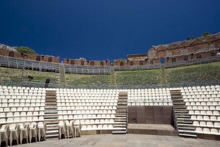 taormina sicily italy greek-roman theaterの写真素材