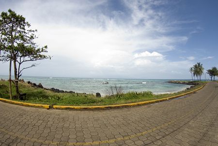 caribbean sea on north end corn island nicaraguaの写真素材