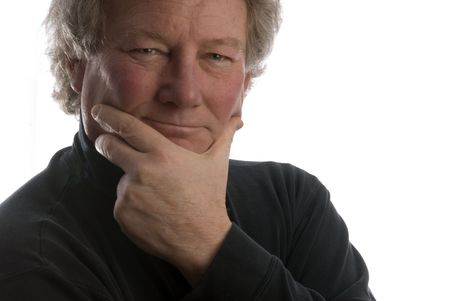 handsome middle aged man serious thinking