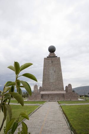 west equator line mitad del mundo middle of the world quito ecuadorの写真素材