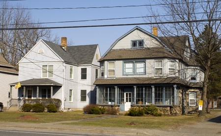 residential house typical architecture rural upstate rustic sloatsburg new york usaの写真素材