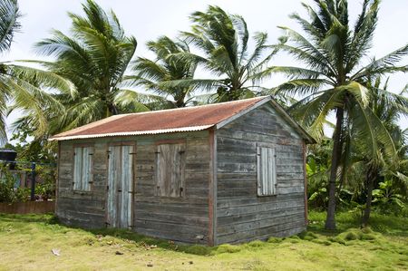 native clapboard house with zinc metal roof little corn island nicaragua central america の写真素材