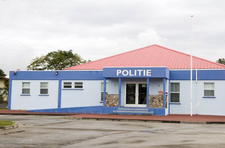 police station Oranjestad St. Eustatius Statia Dutch Netherlands Antilles islandのeditorial素材