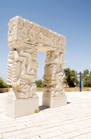 The Gate of Faith in Peak Park in old historic Jaffa Tel Aviv Israelの写真素材