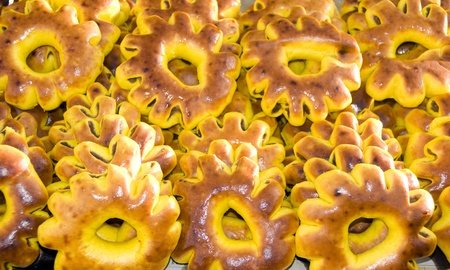 fresh Israeli bagel bread as photographed in Jerusalem Israelの写真素材