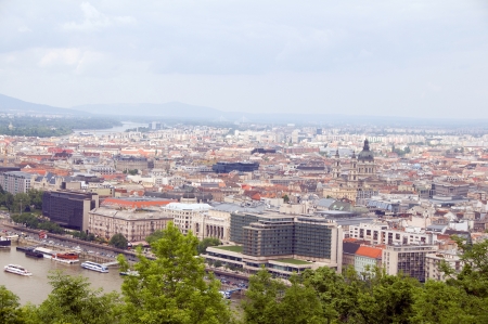 Budapest Hungary cityscape landscape panorama with Danube Riverの写真素材