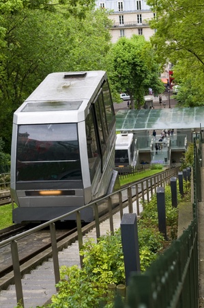 funicular to Basilica Sare Coeur Sacred Heart Montmartre Paris Franceのeditorial素材