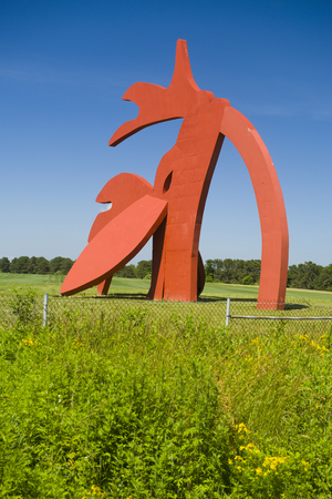 MANORVILLE, NEW YORK-JUNE 17: The Stargazer outdoor sculpture by Linda Scott, commissioned by the Animal Rescue Fund (ARF), is seen in Manorville, New York as gateway to The Hamptons on June 17, 2018.のeditorial素材