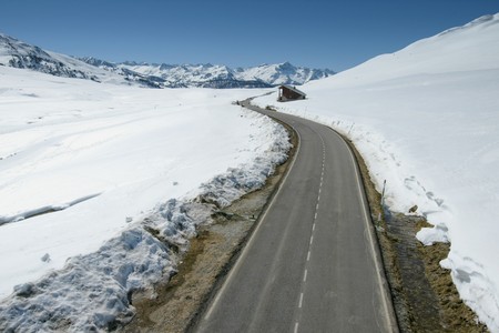 road crossing a snow landscape