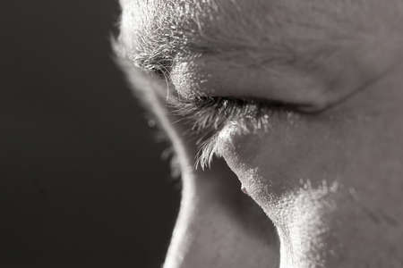 Detail view of a male eyeの写真素材