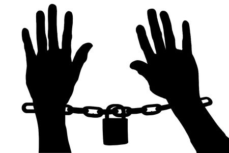 Illustration of a house with a padlock denoting securityの写真素材