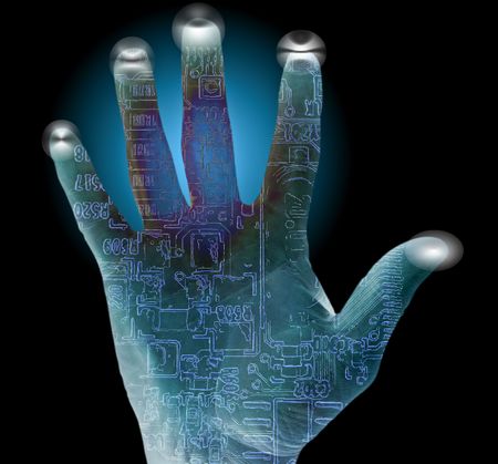 Security alert pc system with palm  and finger prints