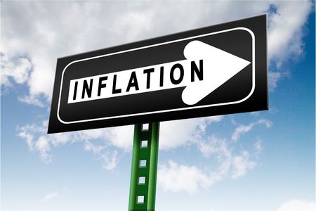 Concept image depicting economic inflation in currency