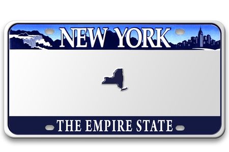 Concept image with different state on license plate BLANK (not a real license plate - photoshoped)の写真素材