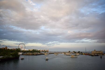 landscape of the bay with a Ferris wheel