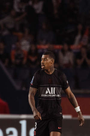 PSG players on the lawn of the Parc des Princesのeditorial素材