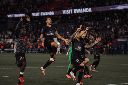 PSG players, some of the best players in the world on the lawn of Parc Des Princesのeditorial素材