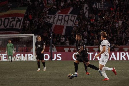 PSG players, some of the best players in the world on the lawn of Parc Des Princesのeditorial素材