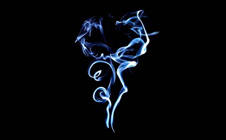 Smoke, black backgroundの写真素材