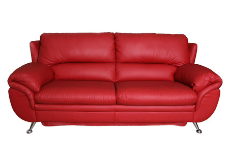 Red Sofa isolated on white backgroundの写真素材
