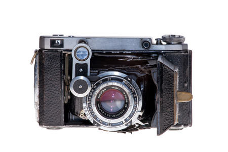 retro vintage analogue film camera isolated backgroundのeditorial素材