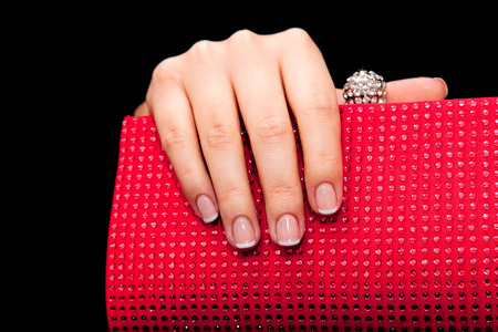 Manicure - Beauty treatment photo of nice manicured woman fingernails. Very nice feminine nail art.の写真素材