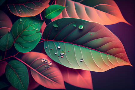 Tropical Leaves: A Texture-rich Background. Escape to the lush and vibrant world of tropical leavesの写真素材