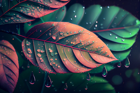 Tropical Leaves: A Texture-rich Background. Escape to the lush and vibrant world of tropical leavesの写真素材