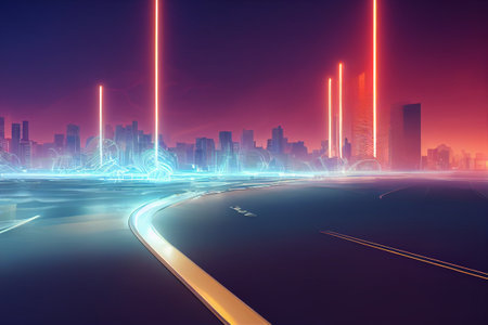 Cloud computing technology concept. Futuristic illustration. Generative AIの素材