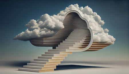 Cloud computing technology concept. Futuristic illustration. Generative AIの素材