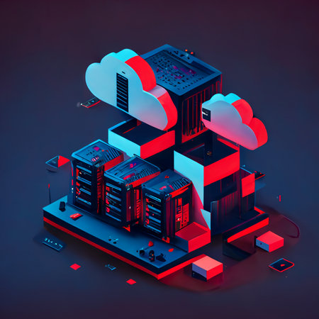Cloud computing technology concept. Futuristic illustration. Generative AIの素材