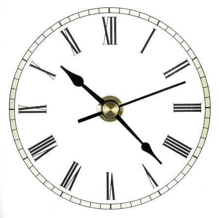 Full clock face isolated over white