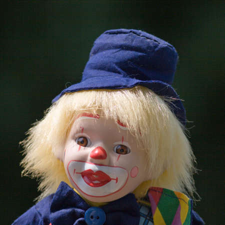 Head and shoulders of clown figureの写真素材