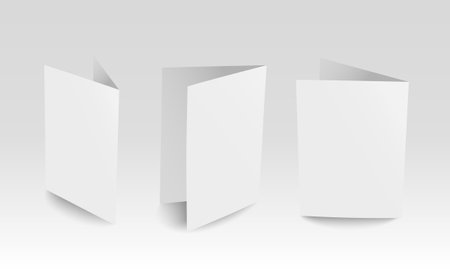 Vector realistic blank standing paper cardsのイラスト素材