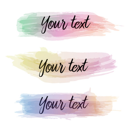 Soft pastel watercolor textured labels for your text isolated on white backgroundのイラスト素材