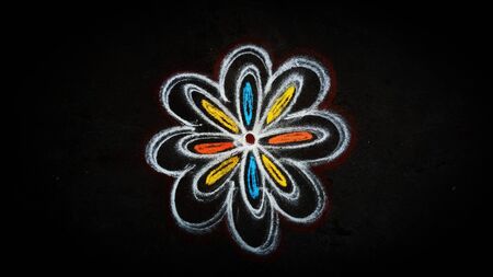 colorful rangoon and diwali festival celebration startsの写真素材