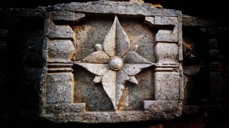 Such a beautiful carving in stone captured in Indiaの写真素材