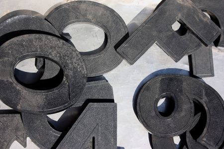 Black Letters And Numbersの写真素材