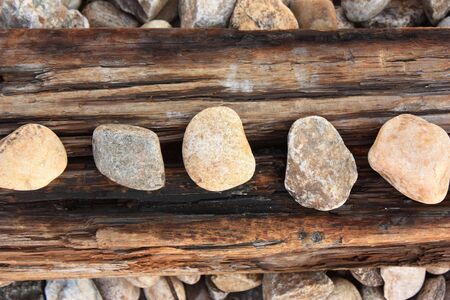 Stones On Woodの写真素材