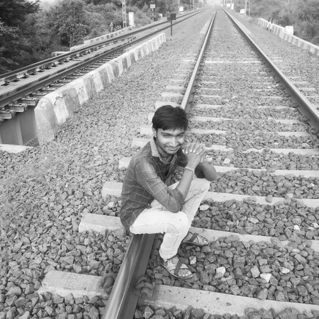 Indian village manの写真素材