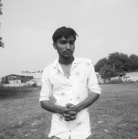 Indian village manの写真素材
