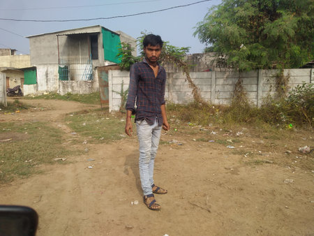 Indian village manの写真素材
